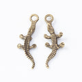 Zinc Alloy Crocodile Charm Pendant for DIY Necklace Bracelet Jewelry Making view 3