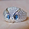 Creative Electroplated Owl Head Ring For Women European American Fashion Statement Jewelry view 1