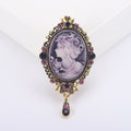 Alloy Rhinestone Queen Portrait Brooch Pin For Statement Apparel view 6
