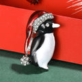 Alloy Enamel Christmas Hat Penguin Brooch For Holiday Apparel view 4