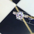 Platinum Plated Six Prong Cubic Zirconia Ring Sparkling Star Wedding Engagement Jewelry view 5
