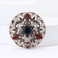 Alloy Rhinestone Round Brooch Pin For Women's Suit And Shawl view 2