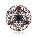 Alloy Rhinestone Round Brooch Pin For Women's Suit And Shawl view 1