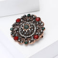 Alloy Rhinestone Round Vintage Brooch For Blazers And Coats view 3