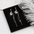 Elegant 925 Silver Pin Crystal Butterfly S Curve Chain Tassel Rhinestone Long Drop Earrings view 1
