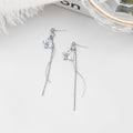 Elegant 925 Silver Pin Crystal Butterfly S Curve Chain Tassel Rhinestone Long Drop Earrings view 3