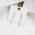 Elegant 925 Silver Pin Crystal Butterfly S Curve Chain Tassel Rhinestone Long Drop Earrings view 4