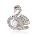 Alloy Rhinestone Pearl Swan Brooch For Women's Elegant Apparel view 5