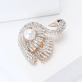 Alloy Rhinestone Pearl Swan Brooch For Women's Elegant Apparel view 3