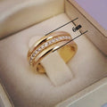 Simple European Style Gold Color Copper Ring, Fashion Plated Popular Finger Jewelry view 5