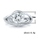 European American Luxury Women's Simulated Diamond Wedding Ring With Micro Pave Zircon Stones view 5