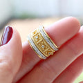 Ethnic Style Unisex Gold Plated Alloy Rhinestone Ring, Fashion Hand Jewelry view 4