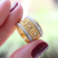 Ethnic Style Unisex Gold Plated Alloy Rhinestone Ring, Fashion Hand Jewelry view 1