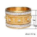 Ethnic Style Unisex Gold Plated Alloy Rhinestone Ring, Fashion Hand Jewelry view 5