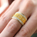 Ethnic Style Unisex Gold Plated Alloy Rhinestone Ring, Fashion Hand Jewelry view 3
