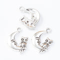Zinc Alloy Moon Owl Charm Pendant for DIY Necklace Bracelet Jewelry Making view 2