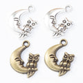 Zinc Alloy Moon Owl Charm Pendant for DIY Necklace Bracelet Jewelry Making view 1