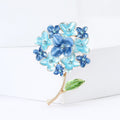 Alloy Rhinestone Enamel Hydrangea Brooch For Elegant Women's Outfits view 4