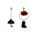 Enamel Cartoon Animal Rabbit Helicopter Cloud Asymmetric Drop Stud Earrings view 5
