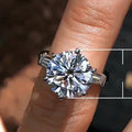 Platinum Plated Crystal Women's Ring Sparkling Star Wedding Engagement Jewelry view 5