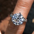 Platinum Plated Crystal Women's Ring Sparkling Star Wedding Engagement Jewelry view 3