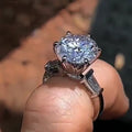Platinum Plated Crystal Women's Ring Sparkling Star Wedding Engagement Jewelry view 4