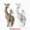 DIY Vintage Zinc Alloy Two Giraffe Charms For Necklace Bracelet Jewelry Accessories view 1