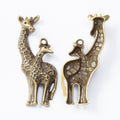 DIY Vintage Zinc Alloy Two Giraffe Charms For Necklace Bracelet Jewelry Accessories view 3