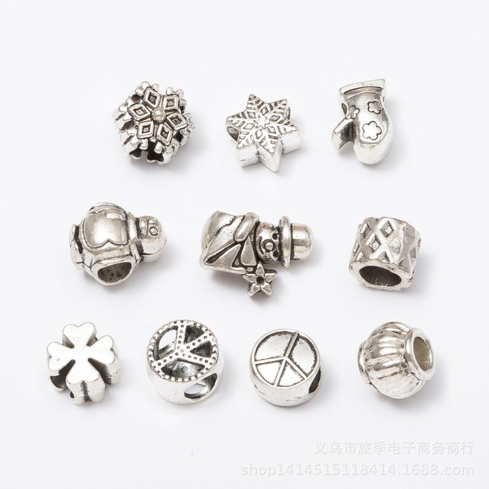 Vintage Zinc Alloy Mixed Large Hole Beads For European Bracelet Necklace DIY Accessories