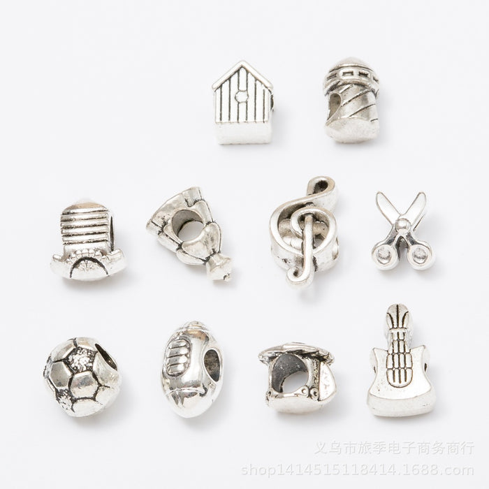 Vintage Zinc Alloy Mixed Large Hole Beads For European Bracelet And Necklace DIY Jewelry