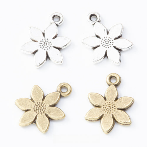 Zinc Alloy Flower Charm Pendant No.188765 for DIY Necklace Bracelet Jewelry Making