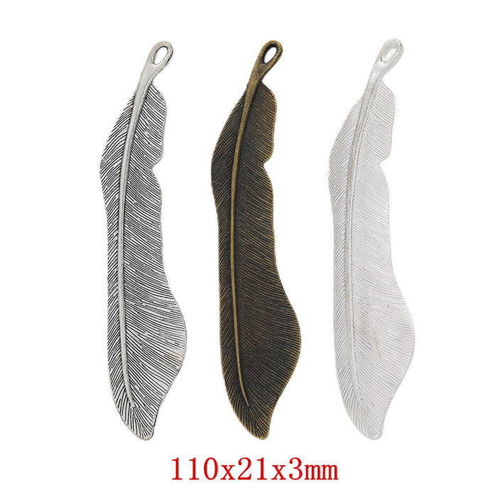 Zinc Alloy Feather Leaf Charm Pendant No.568271 for DIY Necklace Bracelet Jewelry Making