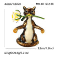 Alloy Enamel Cat Rose Brooch Pin For Cute Apparel Decoration view 6