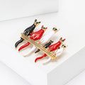 Alloy Enamel Group Cats Brooch Pin For Suits And Cardigans view 2