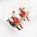 Alloy Enamel Group Cats Brooch Pin For Suits And Cardigans view 3