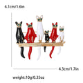 Alloy Enamel Group Cats Brooch Pin For Suits And Cardigans view 4