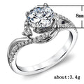 Japan Korea Style Women's Zircon Inlaid Creative Ring For Engagement And Wedding Jewelry view 3
