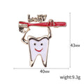 Alloy Enamel Smiling Tooth Brooch Pin For Cute Clothing Decoration view 5