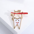 Alloy Enamel Smiling Tooth Brooch Pin For Cute Clothing Decoration view 6