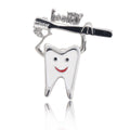Alloy Enamel Smiling Tooth Brooch Pin For Cute Clothing Decoration view 1