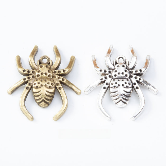 DIY Vintage Zinc Alloy Spider Charm Pendants Jewelry Accessories For Bracelets And Necklaces