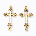 Vintage Zinc Alloy Double Drop Cross Charm Pendant DIY Jewelry Accessories For Bracelets 1788 view 3