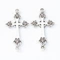 Vintage Zinc Alloy Double Drop Cross Charm Pendant DIY Jewelry Accessories For Bracelets 1788 view 2