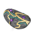 Creative Ethnic Style Womens Rhinestone Ring With Landscape Pastoral Theme Fashion Jewelry view 4