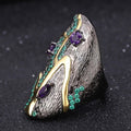 Creative Ethnic Style Womens Rhinestone Ring With Landscape Pastoral Theme Fashion Jewelry view 2