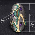 Creative Ethnic Style Womens Rhinestone Ring With Landscape Pastoral Theme Fashion Jewelry view 5