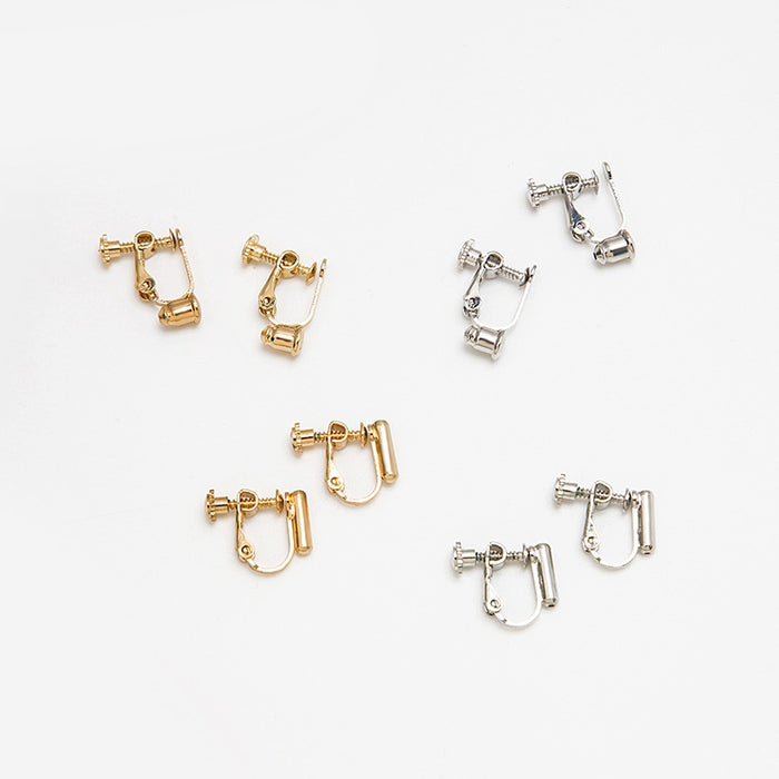 Elegant Gold Silver Alloy Screw Clip Converter Pierced Stud To Non Pierced Ear Clip Accessories Earrings