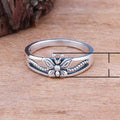 Elegant Minimalist Womens Antique Silver Plated Copper Butterfly Ring For Daily Jewelry view 5