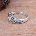 Elegant Minimalist Womens Antique Silver Plated Copper Butterfly Ring For Daily Jewelry view 3