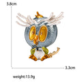 Alloy Enamel Owl Brooch For Cartoon Fashion Clothing Accessories view 5